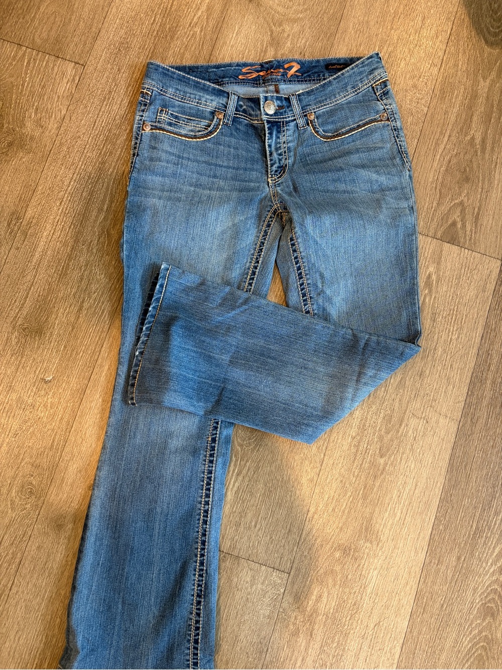 Seven7 Women's Blue Boot-Cut Jeans